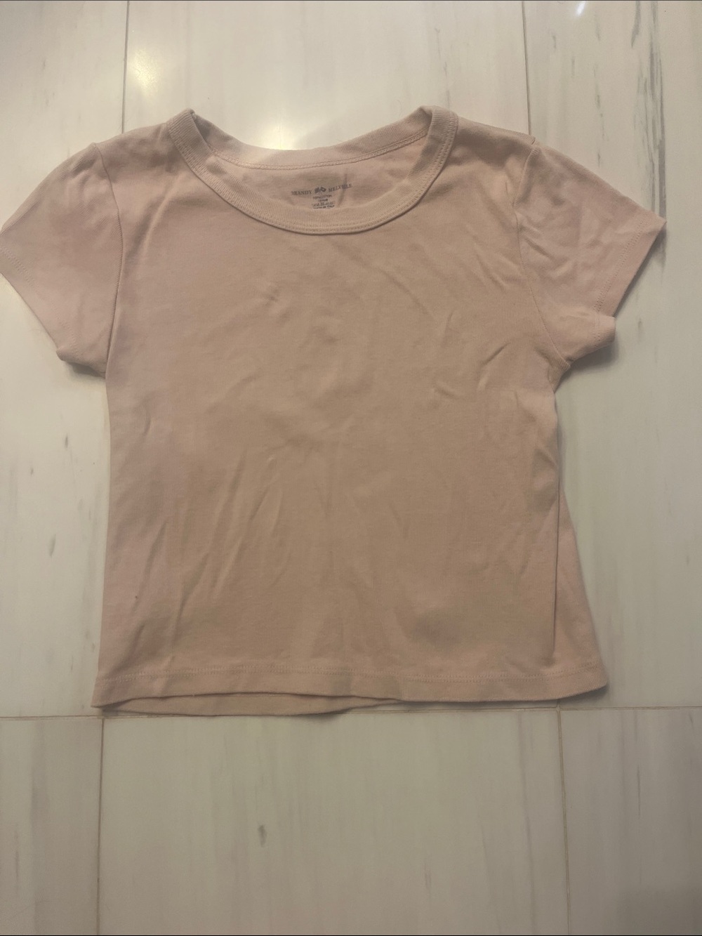 Brandy Melville Pink Crew Neck 
 Short Sleeve Tee Shirt